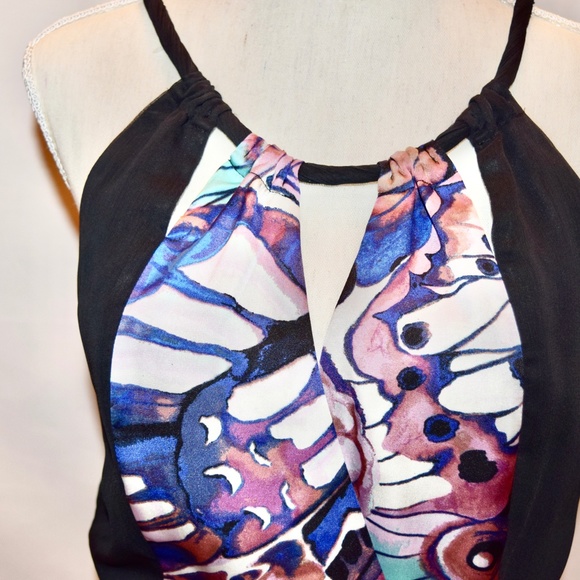 BEBE butterfly print peplum top - Picture 2 of 5